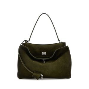 Balenciaga Women Olive Green Suede Medium Rodeo Handbag